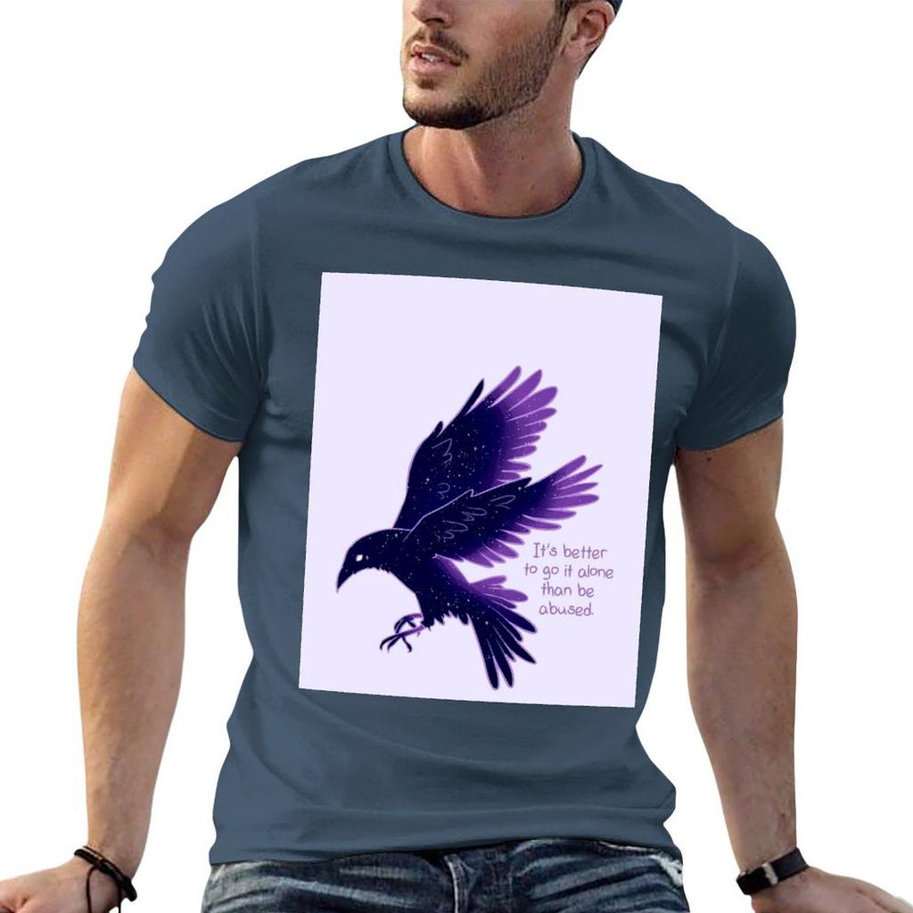 Its Better To Go It Alone Galaxy Raven TShirt Breathable Workout Short Sleeve Top
