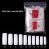 Korean French Nail Tips - 500 pcs Clear Half-Cover Seamless Stickers