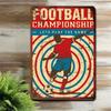 1PC Tin Sign American Football Championship - Pub/Sports Room Decor, Vintage Game Design, 8x12 Inches/20x30 Cm