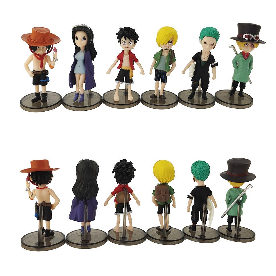 6pcs/set Anime One Piece Figures PVC Action Model Dolls Figure Toys Cute Luffy Nami Zoro Collection Brinquedos Full Set