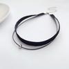Simple, Sweet and Cool Punk Velvet Strap, Double-layer Stainless Steel Beads, Black Choker Collar, Neck Strap and Necklace for W