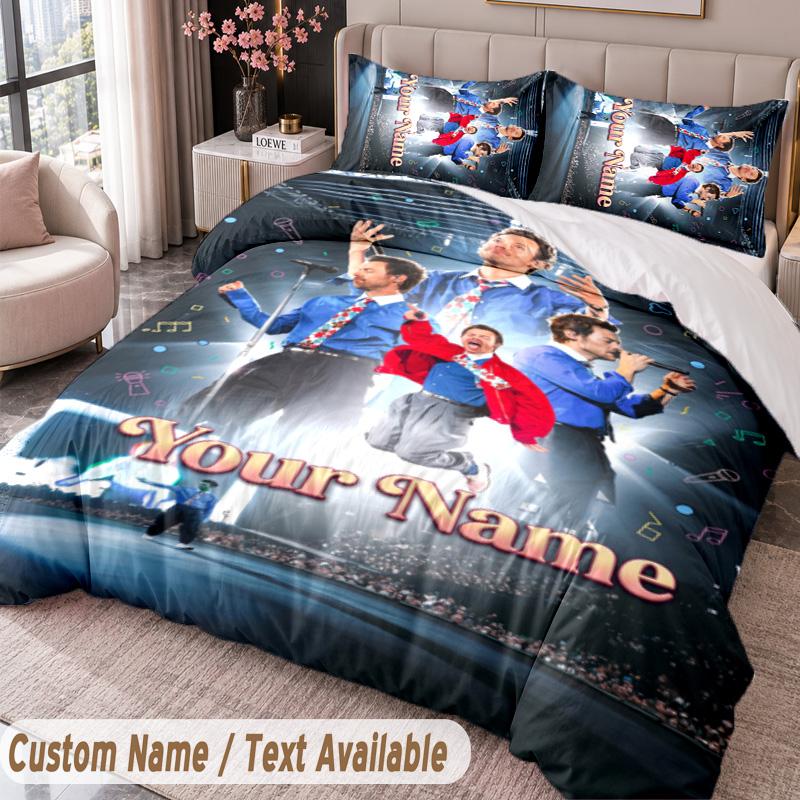 Custom Name Text 3Pcs Bedding Set Harry Styles Duvet Cover And Two Pillowcases
