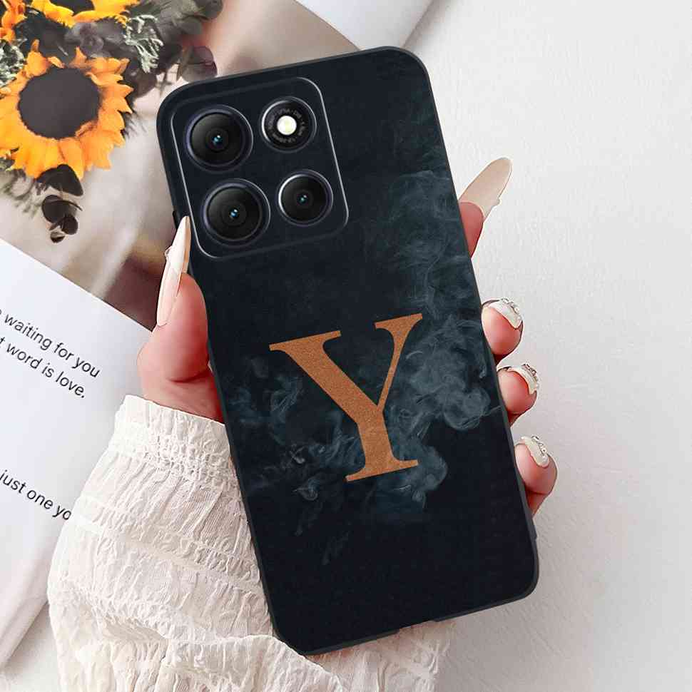 Hot For Motorola Moto G86 5G Case Crown Letters A-Z Soft Silicone Black TPU Cover For MOTO G86 XT2527-2 6.67" Protective Shell