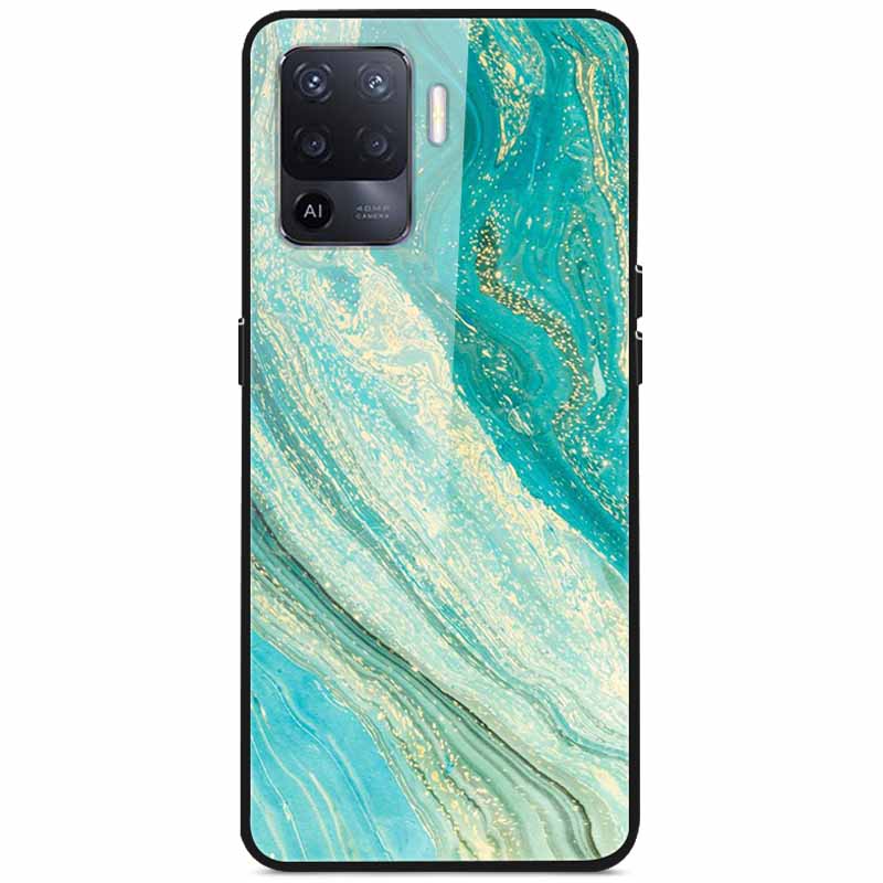 Tempered Glass Case For Oppo Reno5 Lite Hard Back Cover for Oppo Reno 5 Lite Luxury Painted Reno5Lite Funda 6.43'' Shockproof
