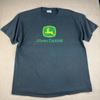 Y2K John Deere Tričko Pánské XL Černé Hanes Heavyweight Logo traktoru Vyrobeno v USA