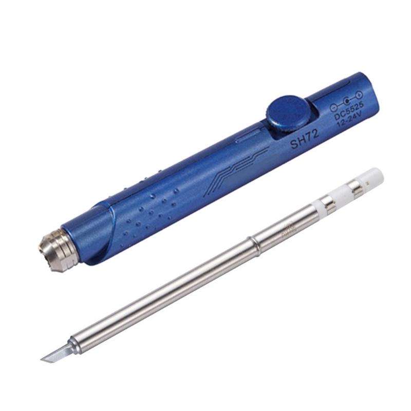 

Миниатюрный Портативный Набор Паяльника 65 Вт 12 В-24 В Регулируемая Температура Электрический Инструмент для Сварки Подходит для DIY Проектов синий