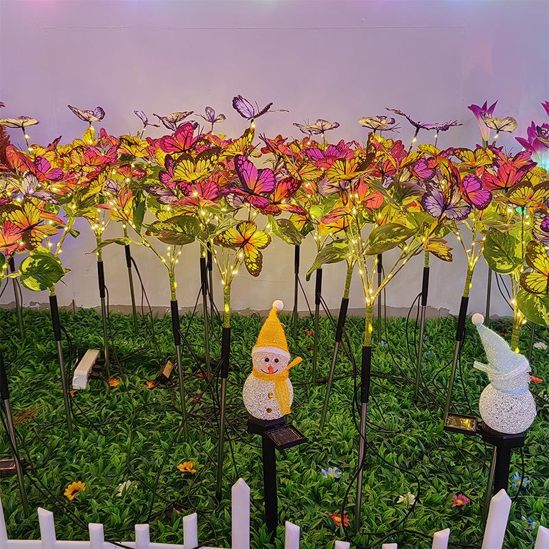 Outdoor Solar Flower Light for Garden Decoration LED RGB Fairy Light Solar Powered Lamp Decorative Lights for Landscape Backyard