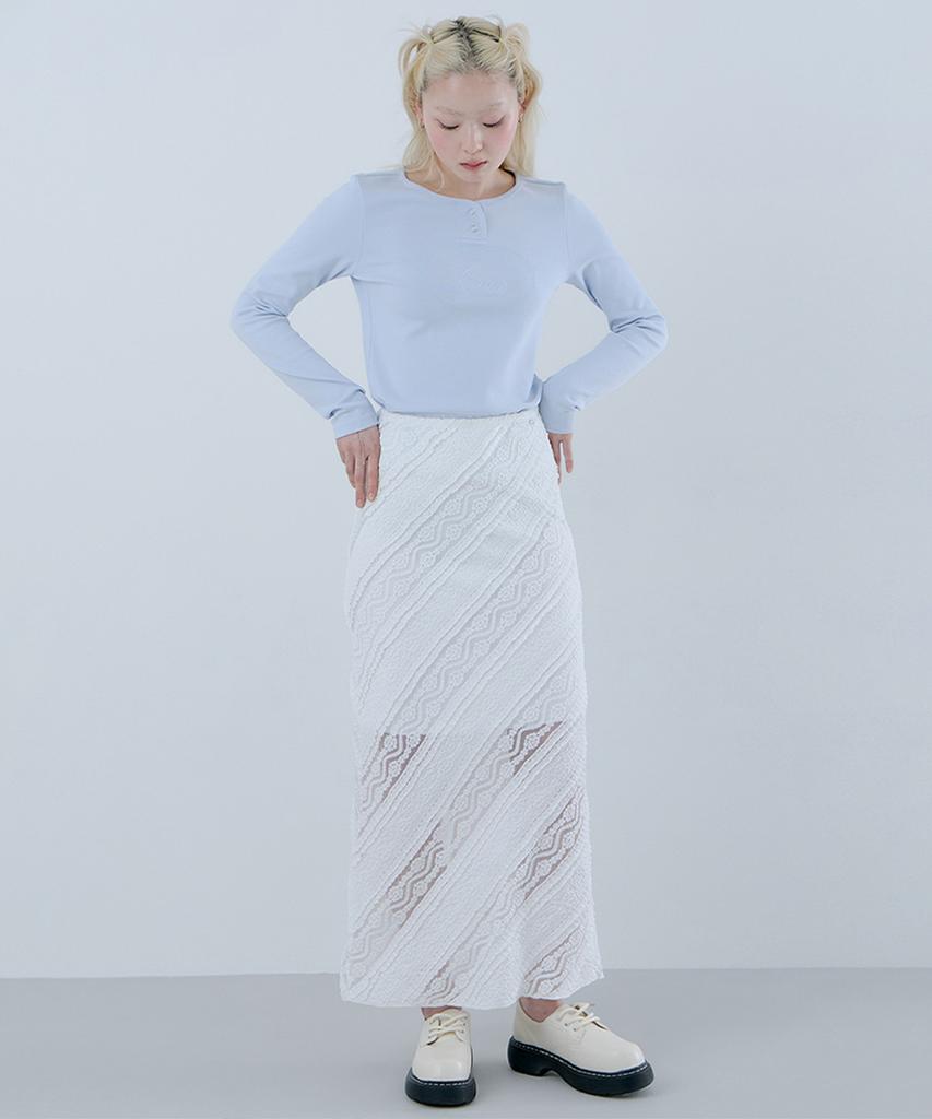 GUESS 1-Color Lace Long Skirt Oq2S5784