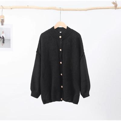 Casual Single Breasted Cardigan Women Loose Long Sleeve O-neck Oversize Sweaters Office Female All-match Top