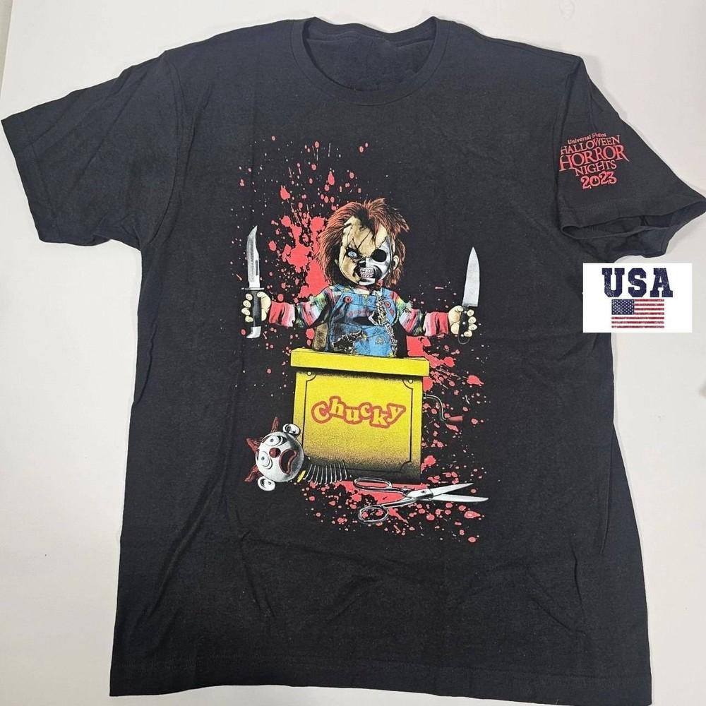 Футболка с принтом Чаки Ужасы Жуткая кукла Винтажный стиль Унисекс S