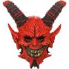 Schwein Dämonenmaske Teufel Gruselig Vollkopf Realistische Hörner Latexmaske Erwachsene Halloween Maskenball Cosplay Kostüm