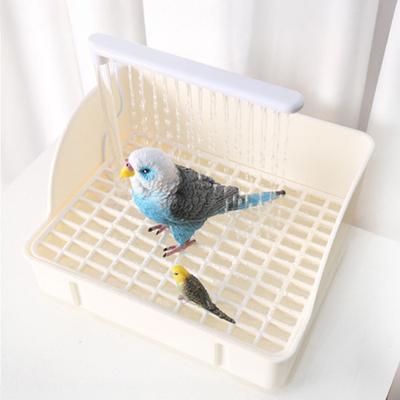 Automatic Birds Bath with Pump Indoor Parrot Bath Tub Large Birds Shower Fountain for Parakeet African Grey Cockatiel Conure Budgie
