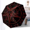 Baphomet Pentagram Sticker, Occult Goat Symbol Decal for Car Laptop Motorcycle Window Bumper Cup Box, Red on Black Umbrella, Cute Umbrella with Cute D