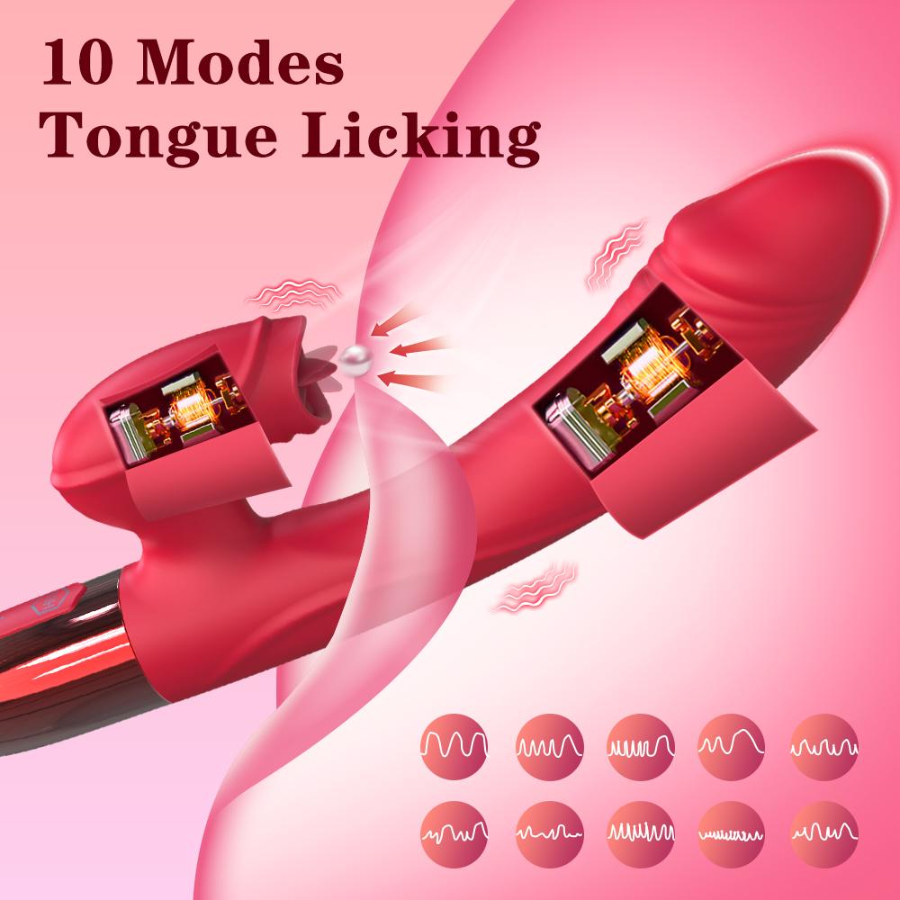 Kraftvoller Vibrator für Frauen Zungenlecken Klitoris Vibrationsstimulator Weiblicher Masturbator G-Punkt Dildo Erwachsenenartikel Sexspielzeug