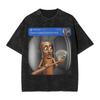 There Is Motion At Your Front Door Tung Tung Tung John Pork Men T Shirts Washed Vintage Tee Shirt Short Sleeve Crewneck Tshirt
