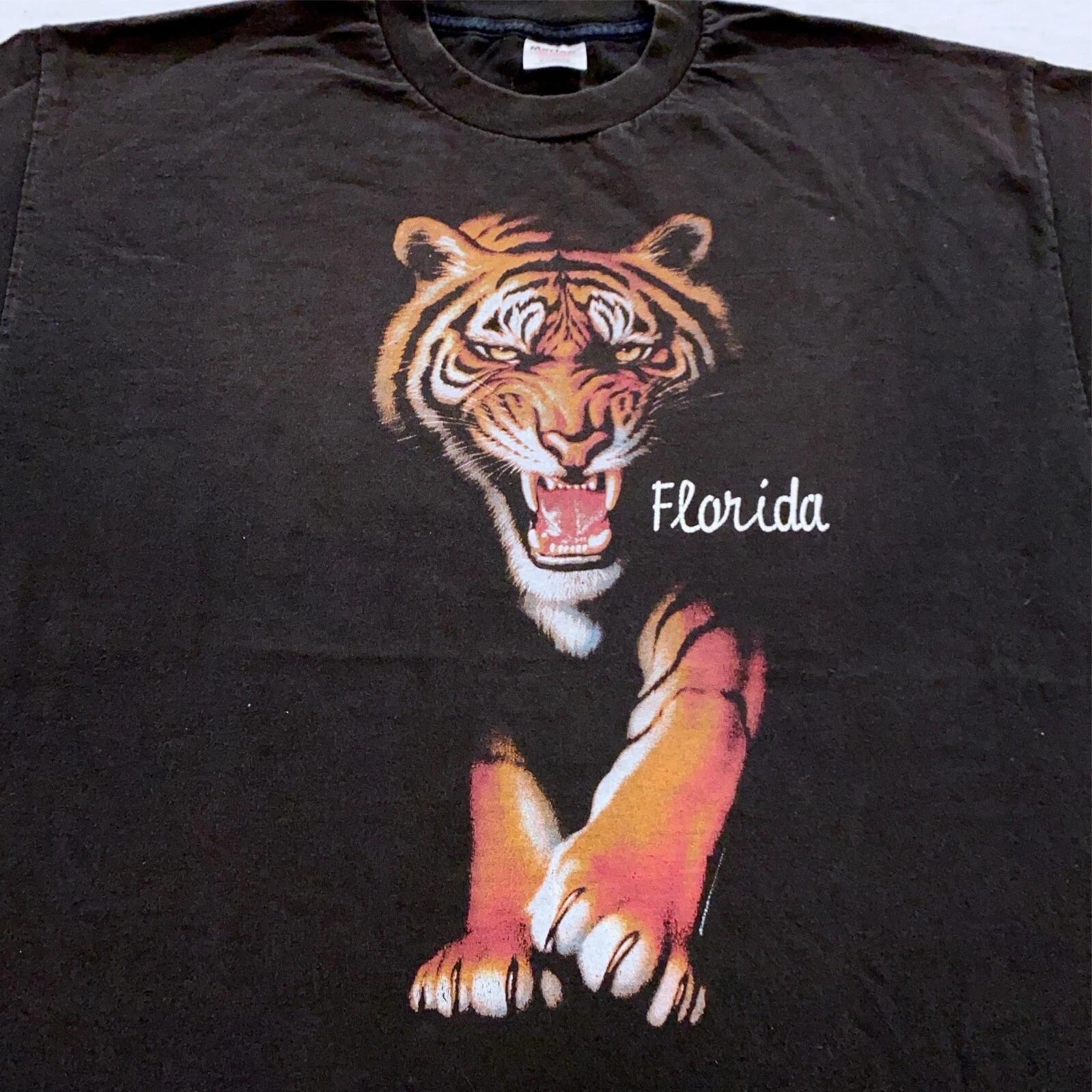 

vintage 90s BENGAL TIGER FLORIDA NATURE T-Shirt XL wild catsoft S
