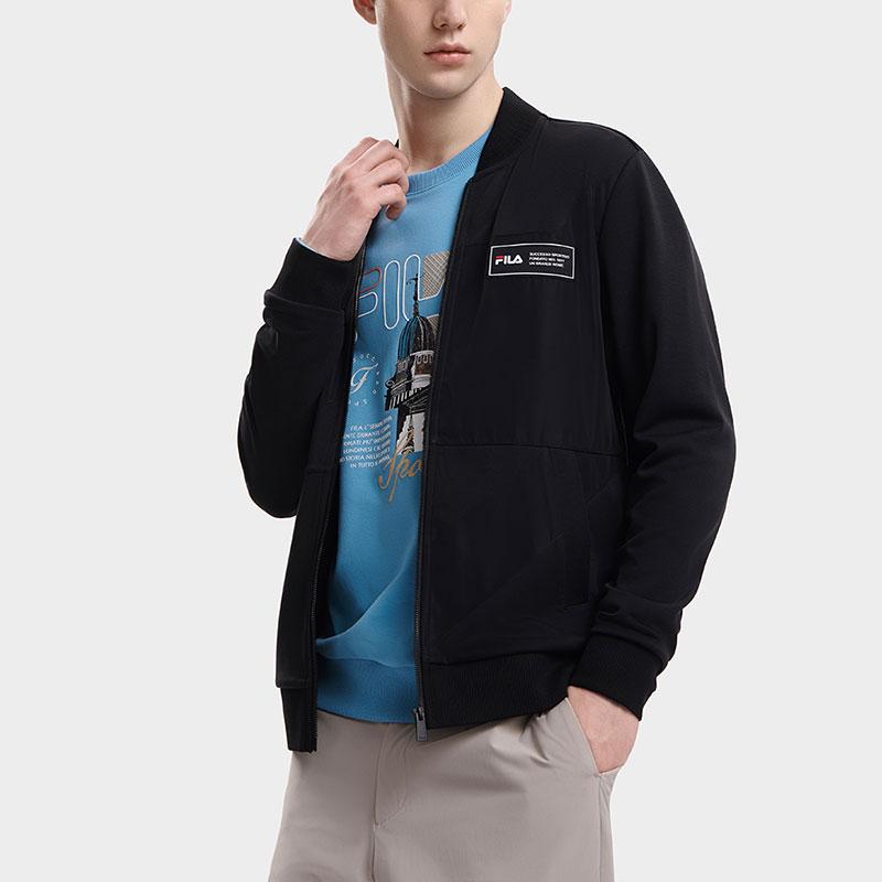 FILA Logo Casual Knit Jacket Men jackets Black F11M338501ABK