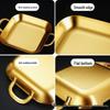 Tiefe quadratische Edelstahl-Grillpfanne - Flacher Snack-Tablett