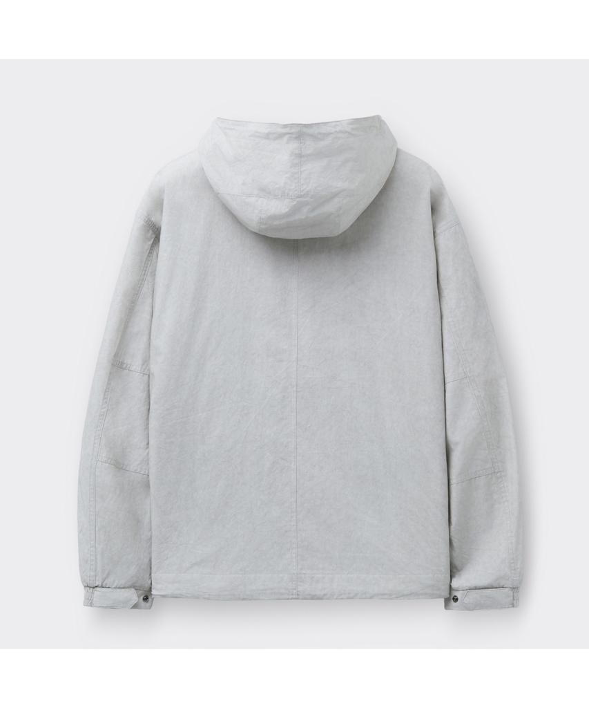 Customellow Gray Dyed Fabric Hood Jacket C9Uam26112Gyl