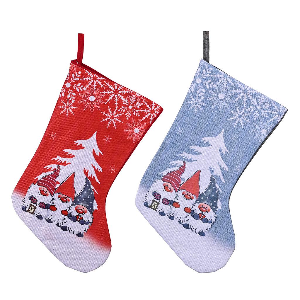 Adorable Christmas Stockings With Forest Santa Print For Festive Holiday Decor