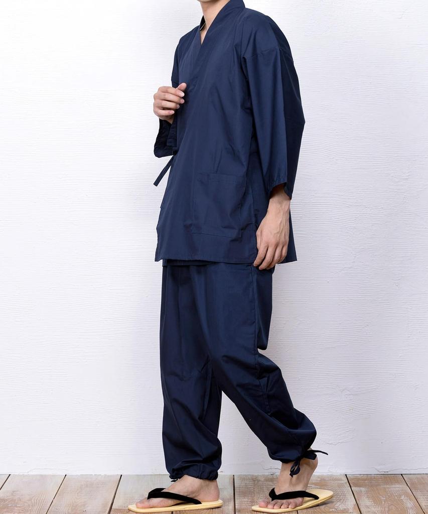 Samue per Tutte le Stagioni da Uomo - Abbigliamento da Lavoro Giapponese - Estate/Inverno (3L, Blu Navy)