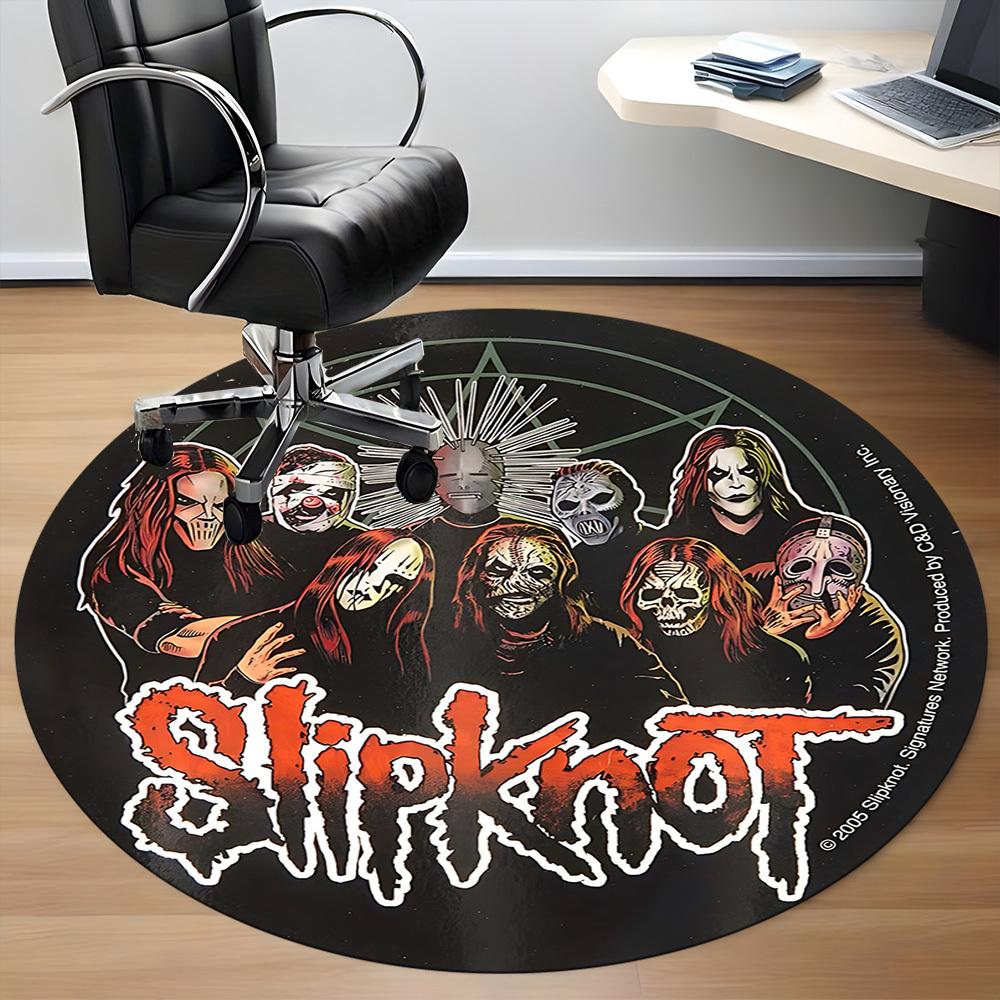 1 Stück Slipknot Band Büro Runder Teppich, Unter Bürostühlen Schlafzimmer Wohnzimmer Heimdekoration a0926050
