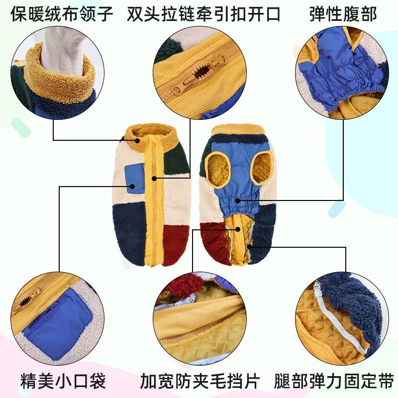 Winter Dog Coat With Zipper Warm Cotton Vest Medium To Large Breeds Golden Retriever Labrador Outerwear