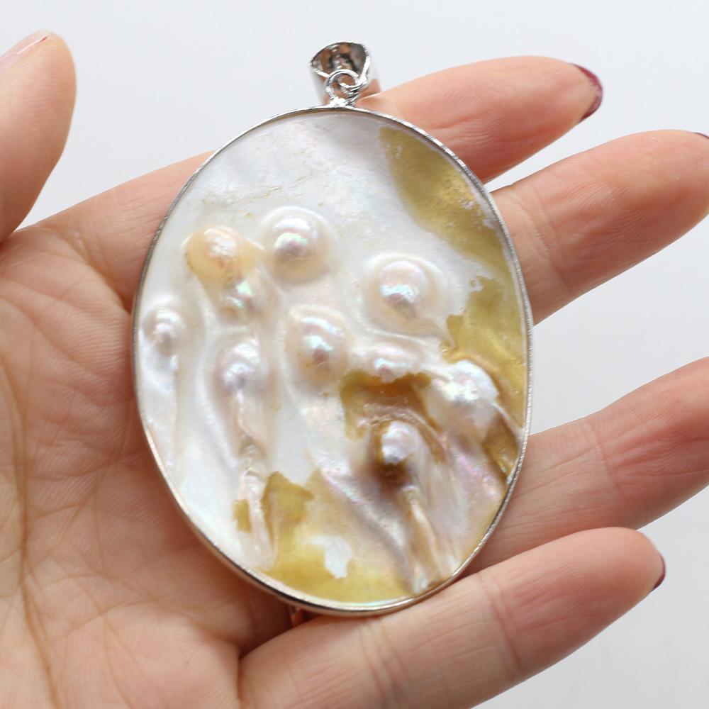 

1 шт., Подвеска из роскошной натуральной ракушки, Шармы ручной работы в стиле барокко для изготовления ювелирных изделий, DIY аксессуары для ожерелья, Уникальный праздничный подарок для женщин и мужчин 1Pc/30×44mm