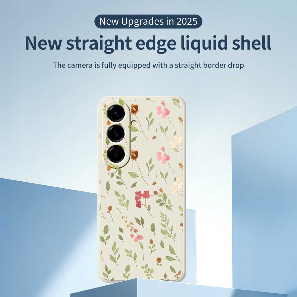 For Samsung Galaxy A56 5G Case Small Flower Leaves Pattern Printing Straight Edge TPU Phone Back Cover