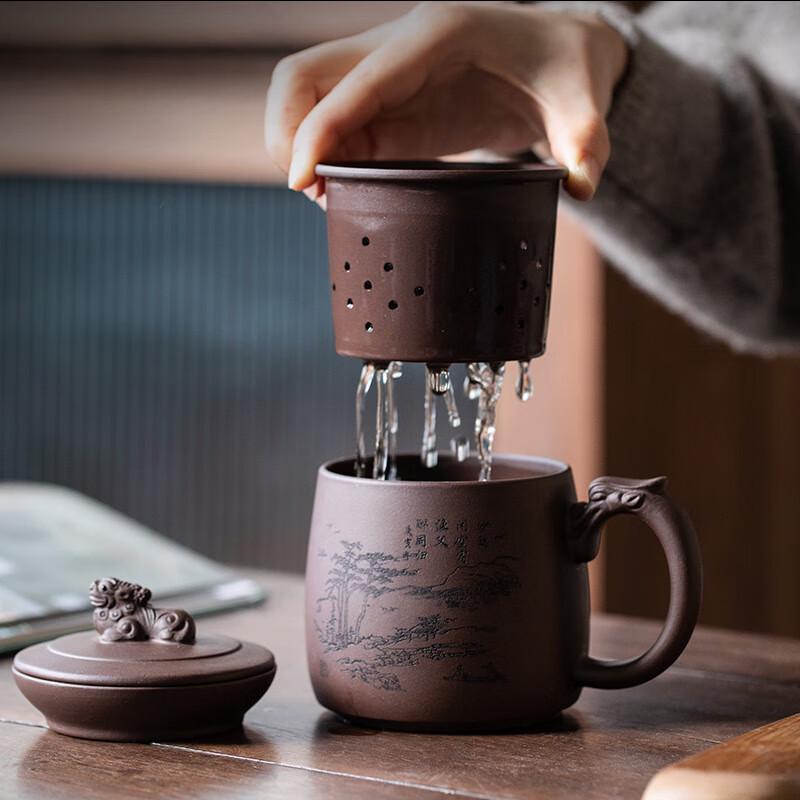 Yixing Zisha Teacup with Inner Filter