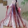Chinesischer Tang-Dynastie-Stil Hanfu Blau Jungfräulich Serie Bestickt Brustlang Sommer Alltagsanzug