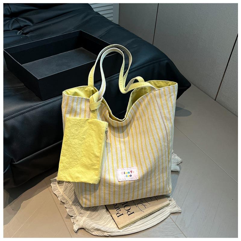 

Литературная и художественная клетчатая двусторонняя сумка через плечо, новая простая портативная сумка-тоут для通勤 студентов колледжа жёлтый