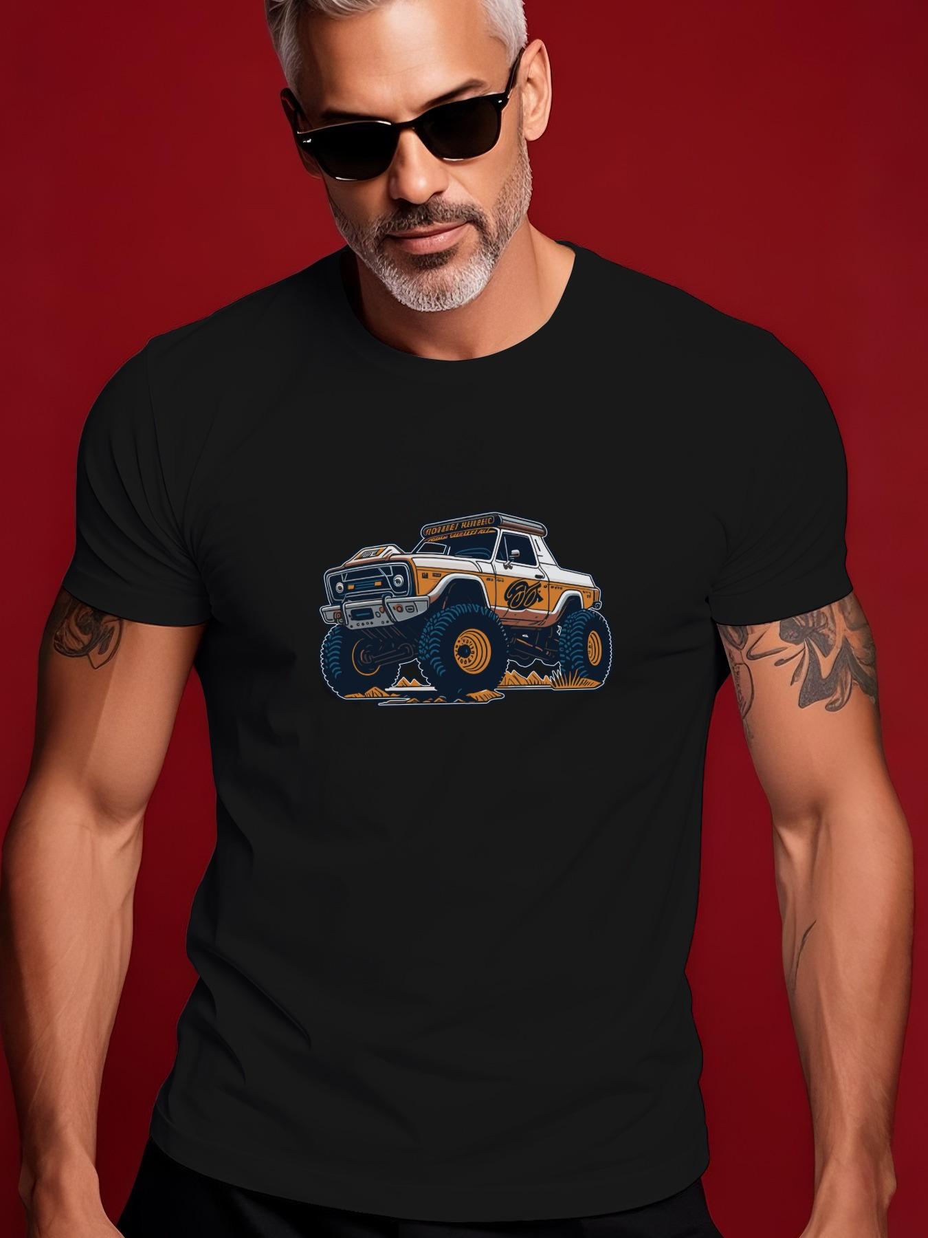 Crew Neck Short Sleeve Tshirt with Off-Road Truck Graphic... XXXXL