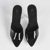 12.5CM Square Toe Crystal Slippers, Transparent Chunky Heel Non-slip, Sexy Wedding Nightclub Model Shoes LFD-19876-A79