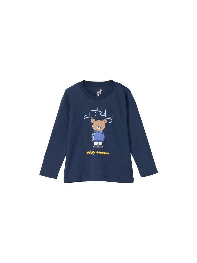 Helly Hansen K L/S Helly Bear Aurora Tee, Ocean Navy, Size 130