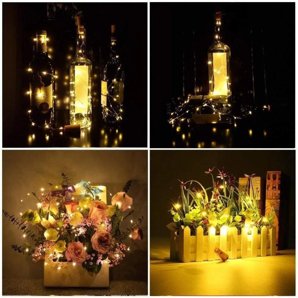 Solar Power Wine Bottle Lights LED Waterproof String Light Outdoor Fairy Garland Lights Christmas Wedding Bar Hotel Decoration