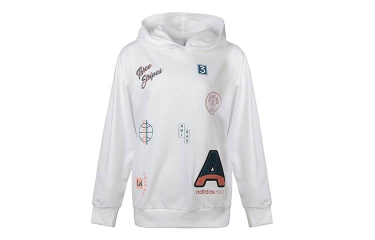 Adidas Neo Sweatshirts Women s White Hooded Moderate Regular EI4290 XXL