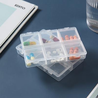 6 Grids Organizer Container Portable Travel Tablets Pill Box Seal Up Small Box Holder for Tablets Container Medicines