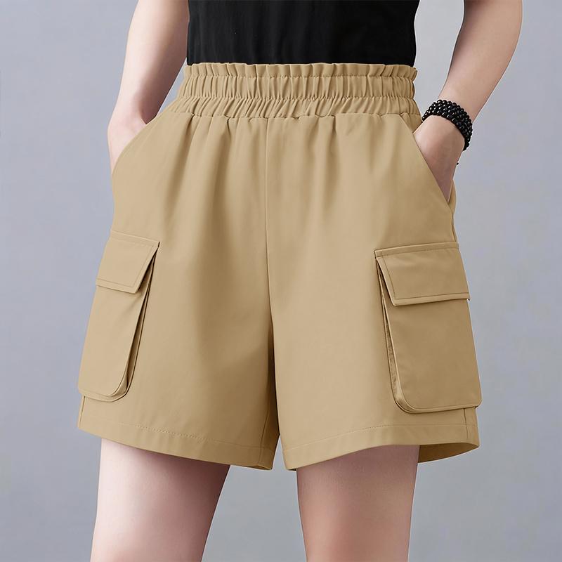 

ZANZEA Женские повседневные свободные летние шорты с эластичной резинкой на талии S хаки