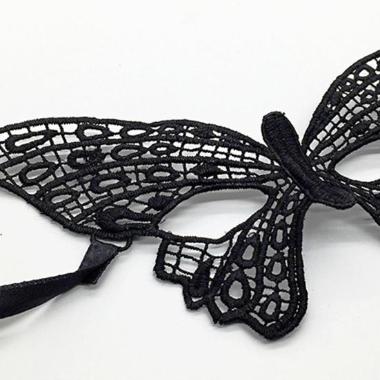 Krajková dutá černá oční maska různé styly maškarní oční maska halloweenské potřeby