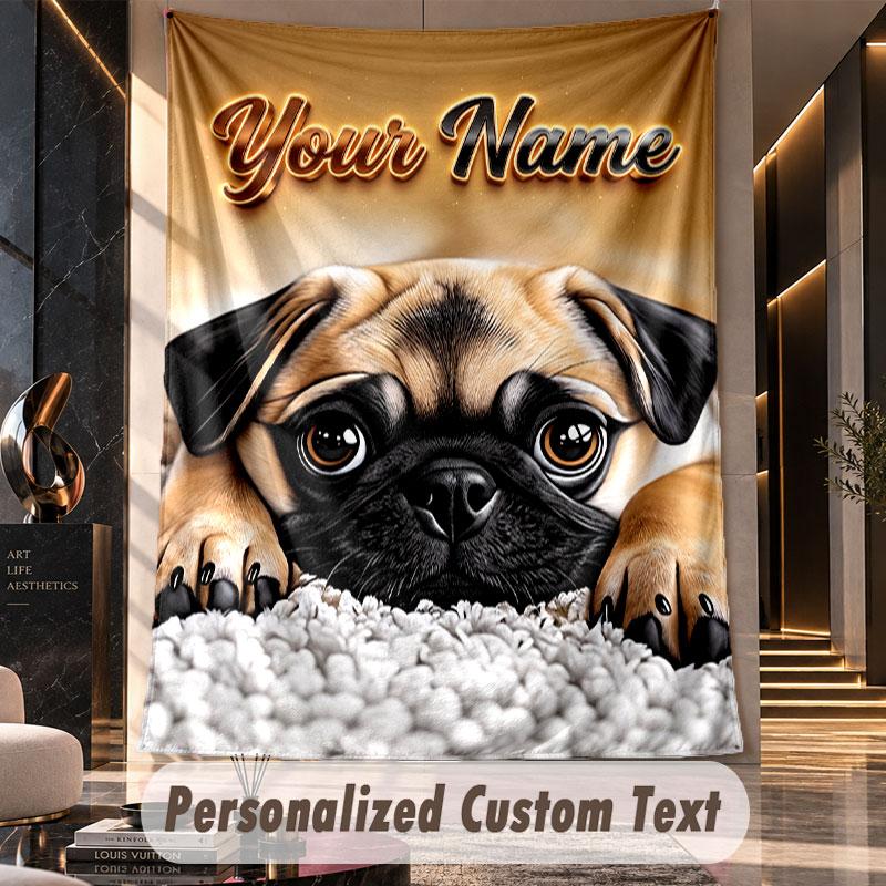Mops (162) Tapiserie Personalizată cu Temă Nume Personalizat Text Tapiserie de Agățat pe Perete Decor Acasă Pânză de Fundal