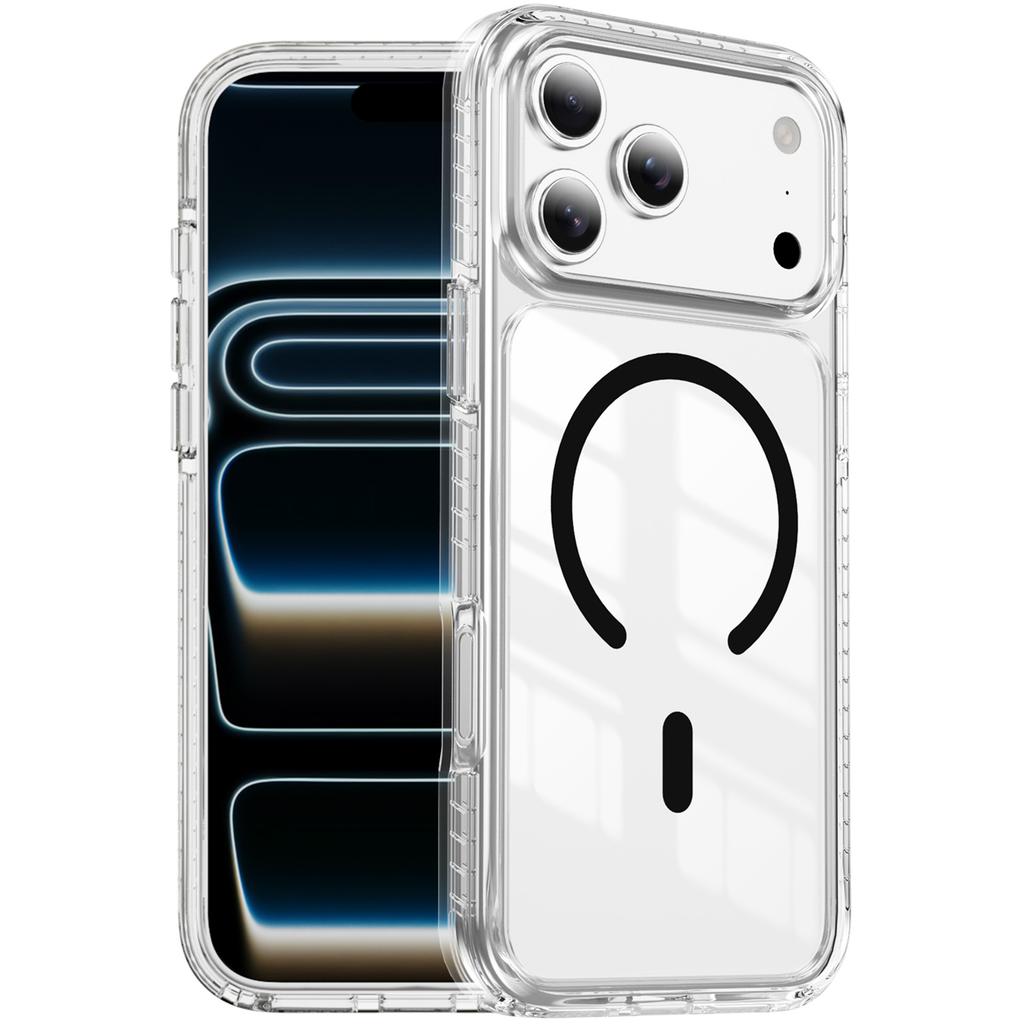 12N Starker Magnet MagSafe Hülle Für iPhone 12 13 14 15 16 17 Pro Max 4 Airbag Stoßfest Klar Anti-Vergilbung Kabelloses Laden Abdeckung