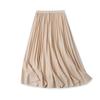 Pleated Skirt New Spring and Autumn Women's Clothing Fashion Minimalist All-Matching Elastic Waistband Pure Color Stretch Midi Skirt 28929