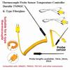Durable K-Type Fiberglass Thermocouple TM902C Temperature Measuring Wire