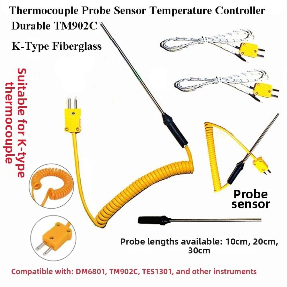 Durable K-Type Fiberglass Thermocouple TM902C Temperature Measuring Wire