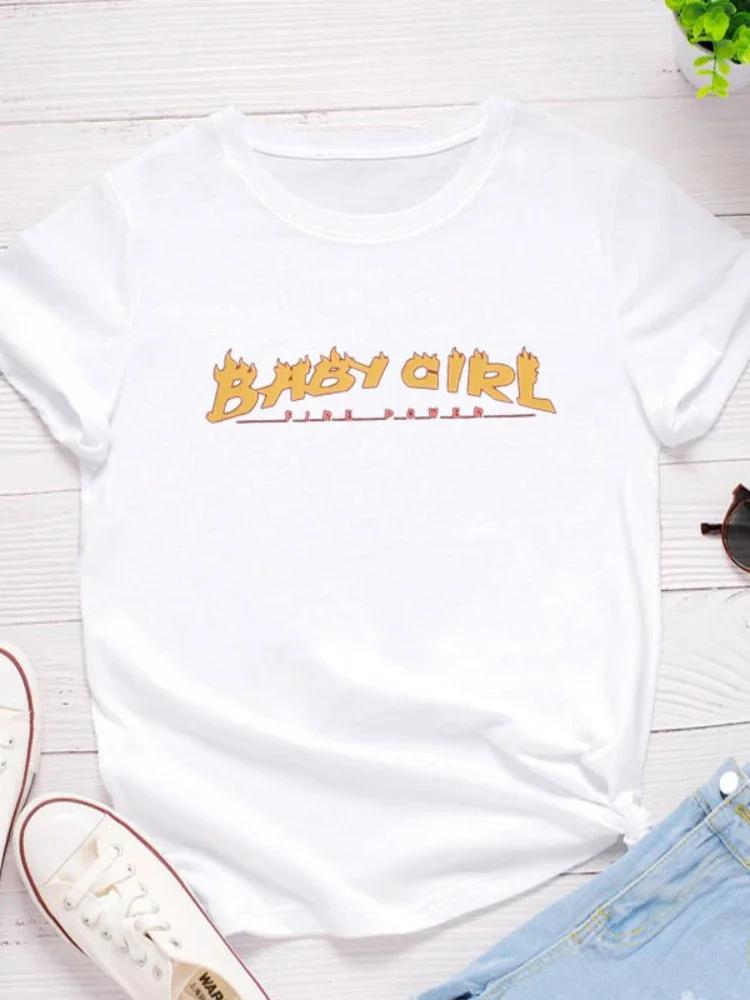 Baby Girl Golden Letter Print Women T Shirt Short Sleeve O Neck Loose Women Tshirt Ladies Tee Shirt Tops Clothes Camisetas Mujer