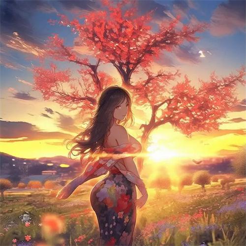 

5D Diy Алмазная картина Дерево Девушка Вышивка Мозаика Закат Пейзаж Полный Квадрат Круглый Домашний Декор Full Round 20x20CM