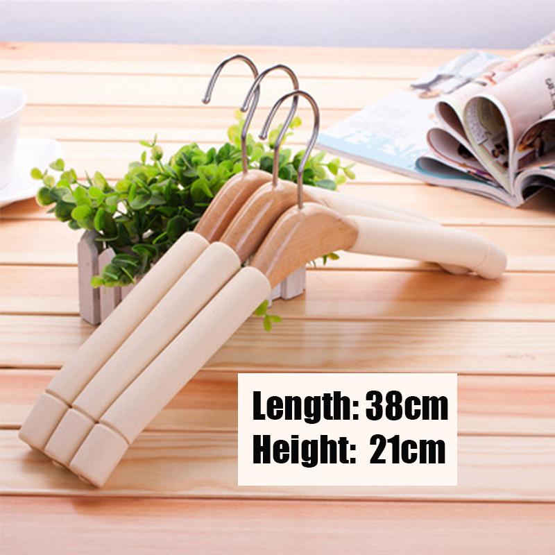 

2шт губчатая деревянная вешалка для одежды, взрослая нескользящая стойка для хранения для женщин, сушилка для домашнего костюма для свитера платья куртки пальто 2PCS бежевый