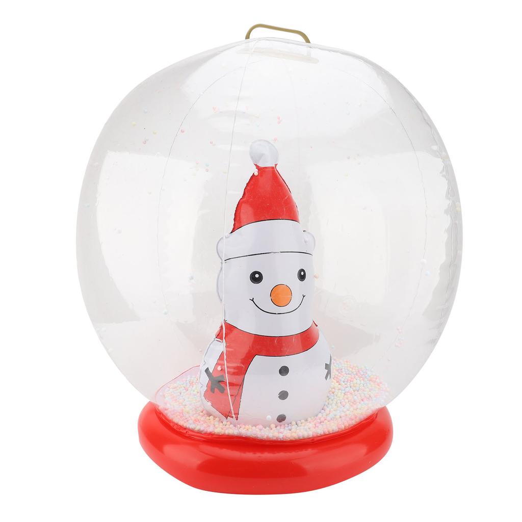 Weihnachten Aufblasbare Ornamentkugel 23,6 Zoll PVC LED Leuchtende Weihnachten Schneemänner Aufblasbare Kugel Außendekoration
