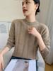 35% Cashmere Women's Round Neck Cable Knit Sweater - Autumn/Winter Pullover